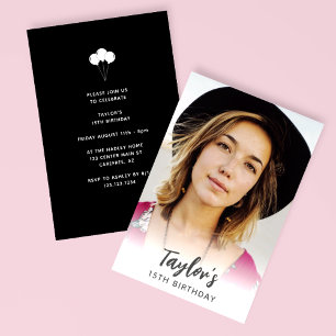 Moderne foto 15e verjaardag kaart