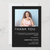 Moderne foto 2022 Afstuderen zwart Dank u Bedankkaart (Voorkant)