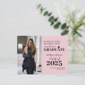 Moderne foto 2024 afstuderen typografie afstuderen aankondigingskaart (Staand voorkant)