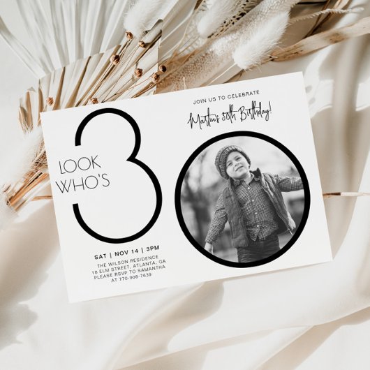 Moderne Foto 30th Birthday Invitation Kaart