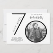 Moderne foto 70e verjaardag uitnodiging (Voorkant)