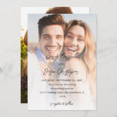 Moderne foto 7 Vertical Wedding V2 Kaart (Voorkant / Achterkant)