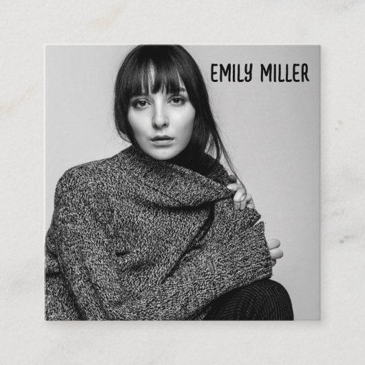 MODERNE FOTO AANGEPASTE VIERKANT VISITEKAARTJE (Voorkant)