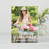 Moderne foto-aankondigingskaart voor afstuderen aankondiging (Staand voorkant)