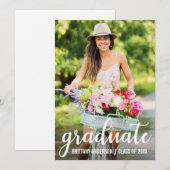 Moderne foto-aankondigingskaart voor afstuderen aankondiging (Voorkant / Achterkant)