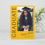 Moderne foto afstudeeruitnodiging kaart (Staand voorkant)