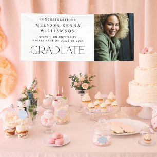 Moderne foto Afstuderen banner - wit