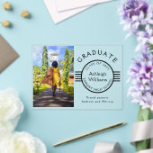 Moderne foto Afstuderen Black Stripes Afstuderen A Acryl Uitnodigingen (Insitu (Huwelijk))