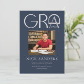 Moderne foto Afstuderen College Navy Aankondiging (Staand voorkant)