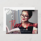 Moderne foto afstuderen Dank u Briefkaart (Voorkant / Achterkant)