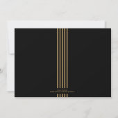 Moderne foto Afstuderen Gold Stripes op maat Aankondiging (Achterkant)