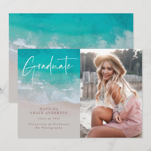 Moderne foto afstuderen oceaanstrandscript modern