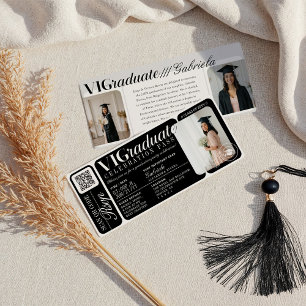 Moderne Foto Afstuderen Party Event Ticket QR Code Kaart