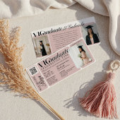 Moderne Foto Afstuderen Party Event Ticket QR Code Kaart