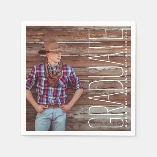 Moderne Foto Afstuderen Party Papieren servetten (Voorkant)