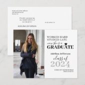 Moderne foto afstuderen typografische afstuderen aankondigingskaart (Voorkant / Achterkant)