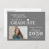 Moderne foto afstuderen typografische afstuderen aankondigingskaart (Voorkant / Achterkant)