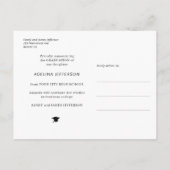 Moderne foto afstuderen typografische afstuderen aankondigingskaart (Achterkant)