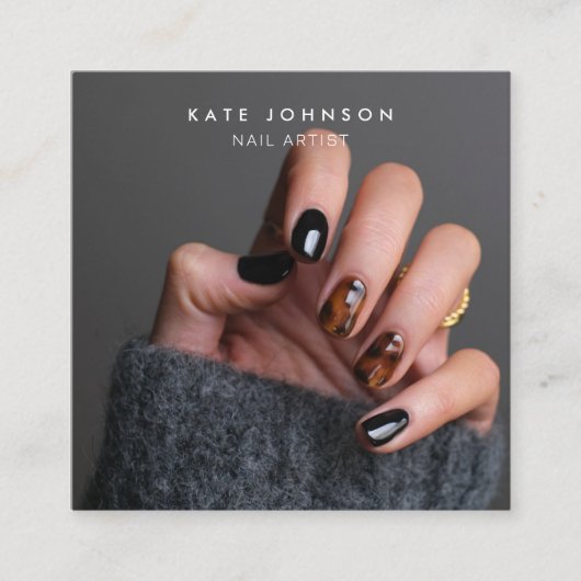 Moderne foto artiest Beauty Salon QR-code Vierkante Visitekaartje (Voorkant)