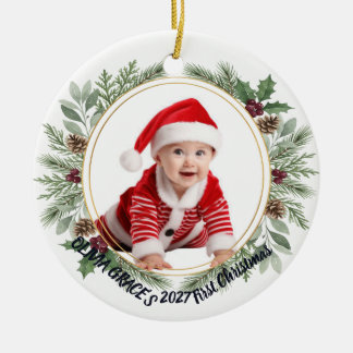 Moderne foto baby kerst keramische ornament