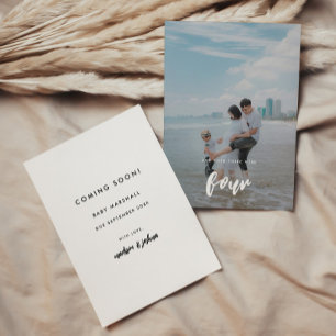 Moderne foto Baby komt binnenkort Aankondiging