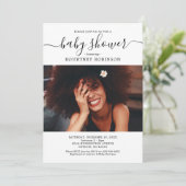 Moderne Foto Baby Shower Kaart (Staand voorkant)