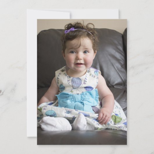 Moderne foto-baptisme en eerste verjaardag kaart (Achterkant)