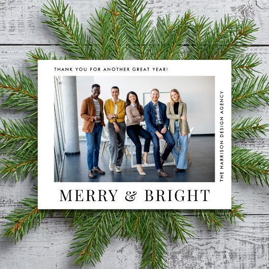 Moderne foto Bedrijf Kerstmis Feestdagenkaart
