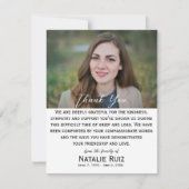 Moderne foto begrafenis dank u kaart (Voorkant)