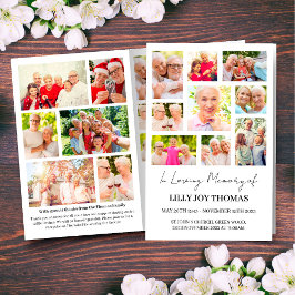 Moderne foto Begrafenisprogramma voor vrouwen