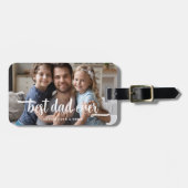 Moderne foto beste vader ooit bagagelabel (Voorkant horizontaal)