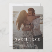 Moderne foto bestemming bruiloft save the date (Voorkant)