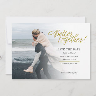Moderne foto beter samen trouwen save the date