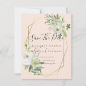 Moderne foto bewaar data witte bloemen groen blad (Voorkant)