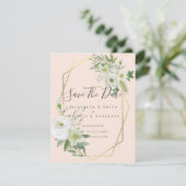 Moderne foto bewaar data witte bloemen groen blad (Staand voorkant)