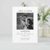 Moderne foto Bewaar de Date Kaart met QR Code (Staand voorkant)