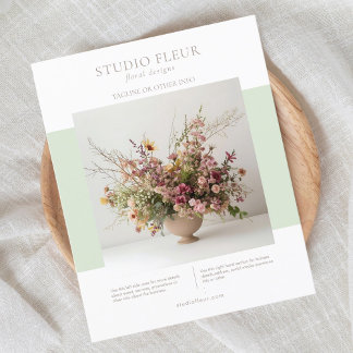 Moderne Foto Bloemen Small Business Marketing Flyer