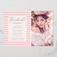 Moderne foto Blush Pink Stripes Afstuderen