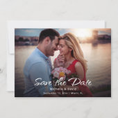 Moderne foto Boho Eenvoudige bestemming Trouwen Save The Date (Voorkant)