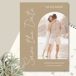 Moderne Foto Boog Beige Foto Save The Date