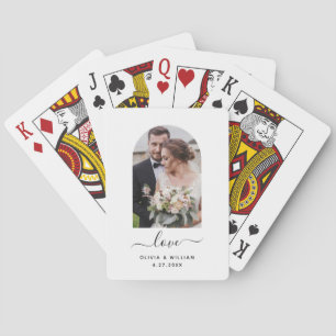 Moderne Foto Boog   Zwart en Witte Liefde Pokerkaarten