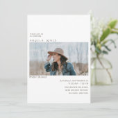 Moderne foto Bridal White Invitation Kaart (Staand voorkant)