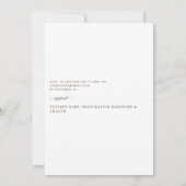Moderne foto Bridal White Invitation Kaart (Achterkant)