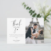 moderne foto-bruiloft bedankt je kaart (Staand voorkant)