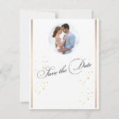 Moderne foto bruiloft Bewaar de datum Kaart (Achterkant)