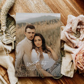 Moderne foto bruiloft Bewaar de datum Kaart uitnod