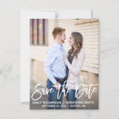 Moderne foto bruiloft Bewaar de datum magneten (Voorkant)