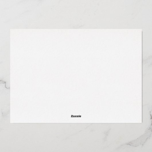 Moderne foto bruiloft Bewaar de datum script goud Folie Uitnodiging (Achterkant)