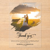 Moderne foto bruiloft Dank u Acryl Uitnodigingen (Voorkant)