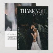 Moderne foto bruiloft dank u kaart W Opmerking (Voorkant / Achterkant)